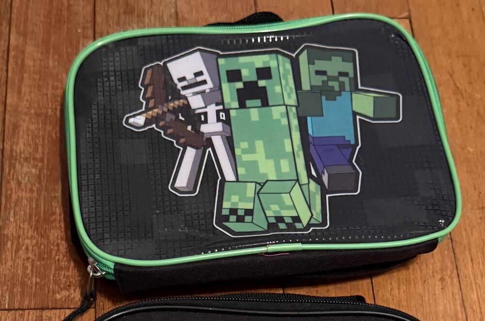 Minecraft Skeleton Creeper Zombie Insulated Lunchbox Lunch Bag Cooler w/Handle